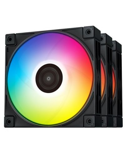 Вентилатори DeepCool - FC120 Black, 120 mm, RGB, 3 броя - 1
